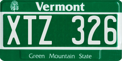 VT license plate XTZ326