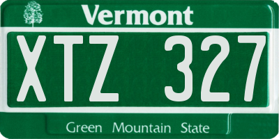 VT license plate XTZ327