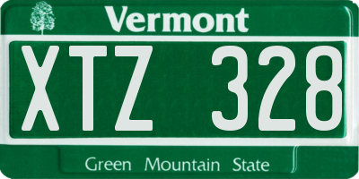 VT license plate XTZ328