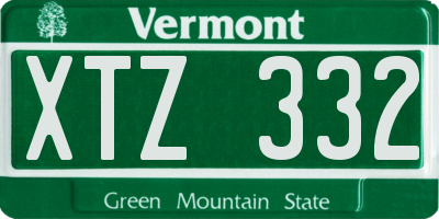 VT license plate XTZ332
