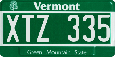 VT license plate XTZ335