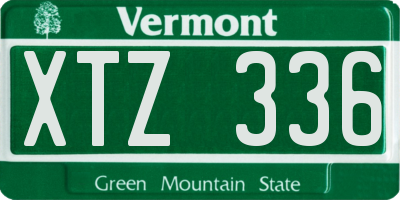 VT license plate XTZ336