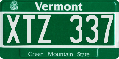 VT license plate XTZ337