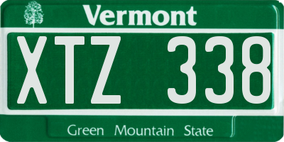 VT license plate XTZ338