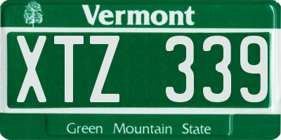 VT license plate XTZ339