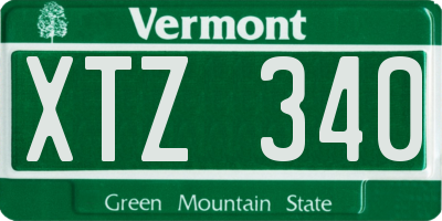 VT license plate XTZ340