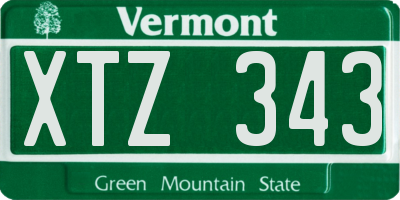 VT license plate XTZ343