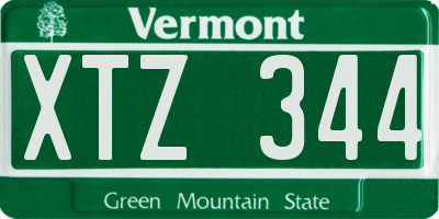VT license plate XTZ344