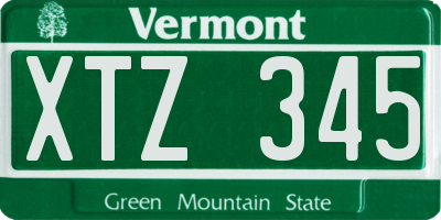 VT license plate XTZ345