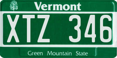 VT license plate XTZ346