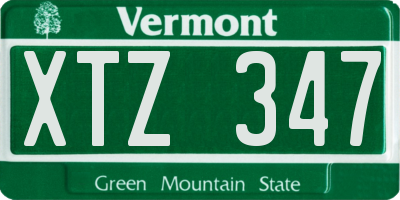 VT license plate XTZ347