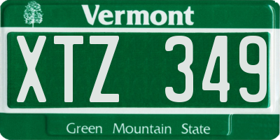 VT license plate XTZ349