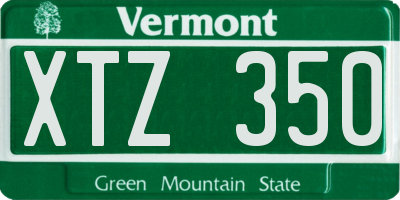 VT license plate XTZ350