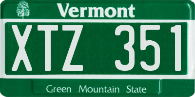 VT license plate XTZ351