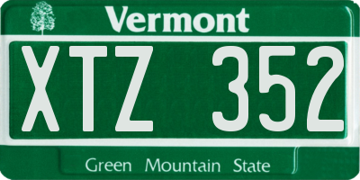 VT license plate XTZ352