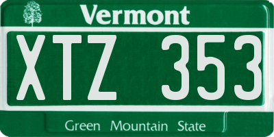VT license plate XTZ353