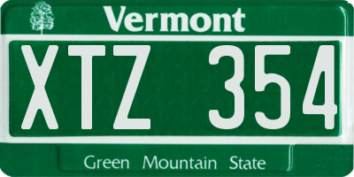 VT license plate XTZ354