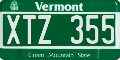 VT license plate XTZ355