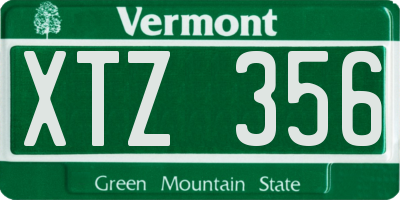 VT license plate XTZ356
