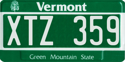 VT license plate XTZ359