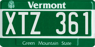 VT license plate XTZ361