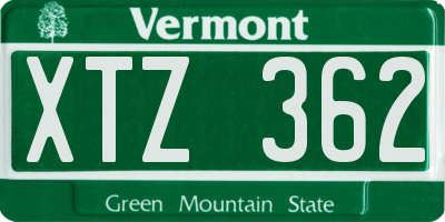VT license plate XTZ362
