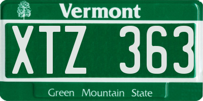 VT license plate XTZ363