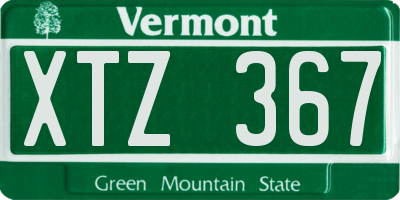 VT license plate XTZ367
