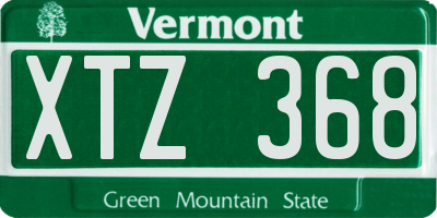 VT license plate XTZ368