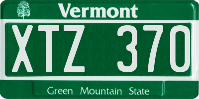 VT license plate XTZ370