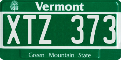 VT license plate XTZ373