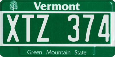 VT license plate XTZ374