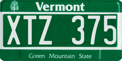 VT license plate XTZ375