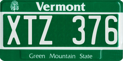 VT license plate XTZ376