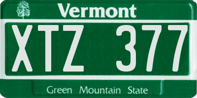 VT license plate XTZ377