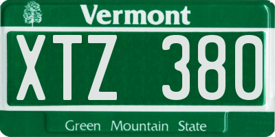 VT license plate XTZ380