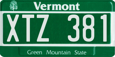 VT license plate XTZ381