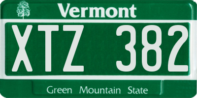 VT license plate XTZ382