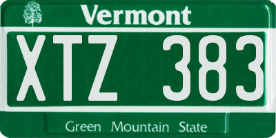 VT license plate XTZ383
