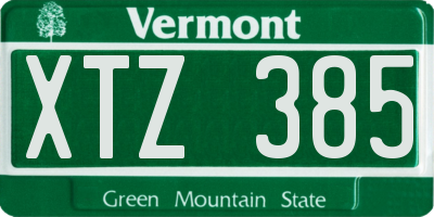 VT license plate XTZ385