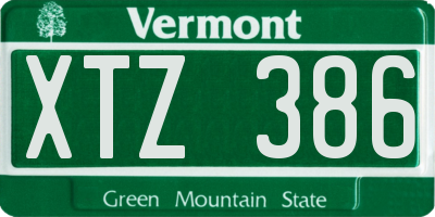 VT license plate XTZ386