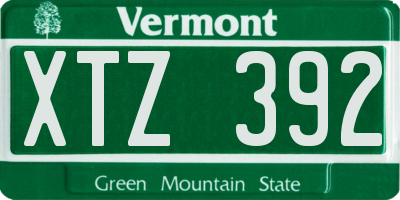 VT license plate XTZ392