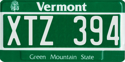 VT license plate XTZ394