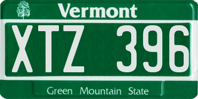 VT license plate XTZ396