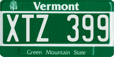 VT license plate XTZ399
