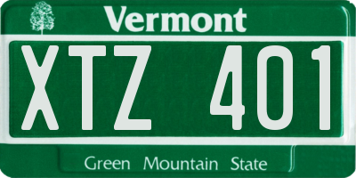 VT license plate XTZ401