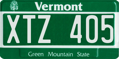 VT license plate XTZ405
