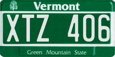 VT license plate XTZ406