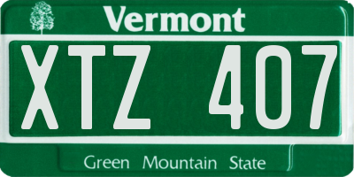 VT license plate XTZ407