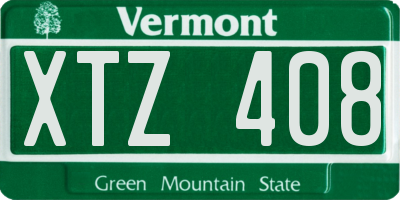 VT license plate XTZ408